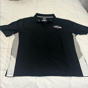 Fanatics Black and Gray Polo Shirt with Contrast Panels